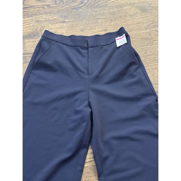 Kate Young x Splendid Wide Straight Leg Pants Navy Size 8 Wool Blend Career City - Picture 4 of 9